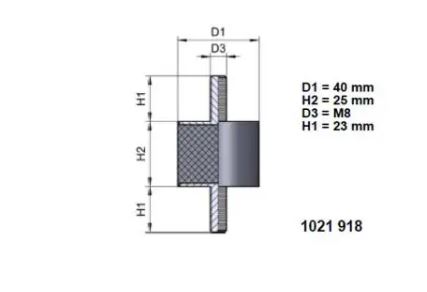 Lieriöeristin pulteilla 534N 40x25mm M8 neopreeni 2kpl - Kumieristimet - 0012711 - 1