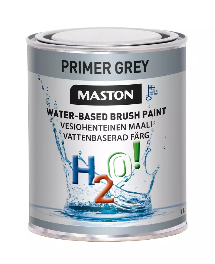 Maali H2O! Primer - pohjamaali harmaa 1l - Sisämaalit - 0021541 - 1