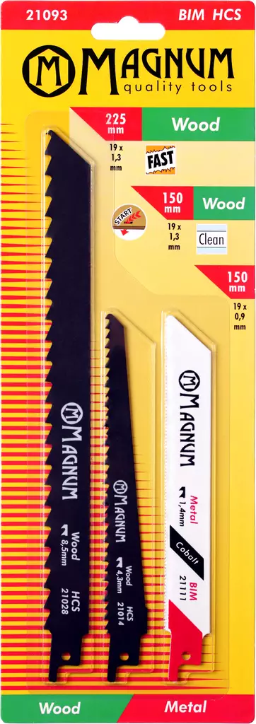 Magnum Puukkosahanteräsarja metalli 3-os. HCS/BIM - Puukkosahanterät metalli - 0001171 - 1