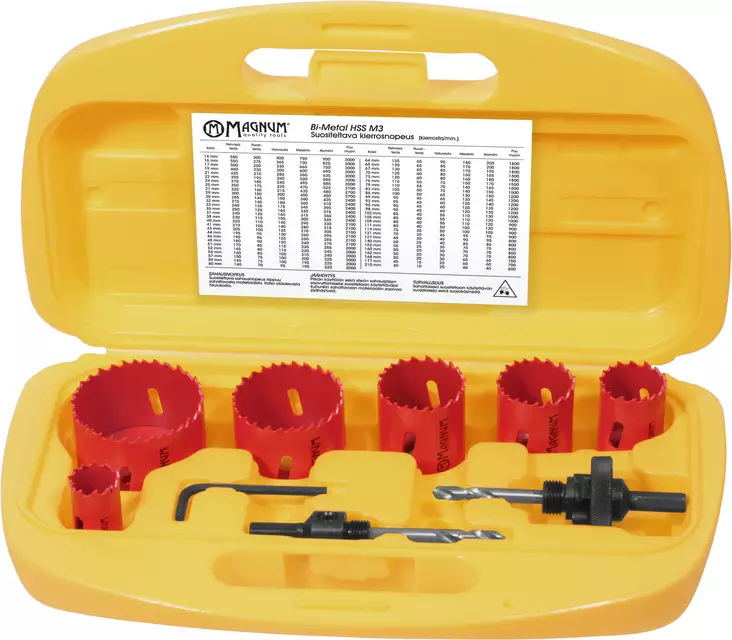 Magnum Reikäsahasarja 9-os. 22-60mm - Reikä- ja kuppiteräsarjat - 0001231 - 1