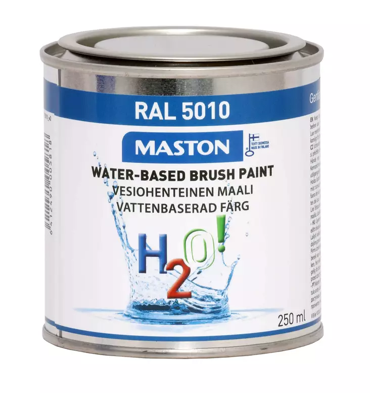 Maston maali H2O! RAL5010 Gentiansininen 250ml - Sisämaalit - 0000231 - 2