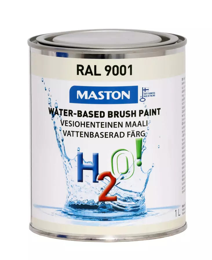Maston maali H2O! RAL9001 Kermanvalkea 1l - Sisämaalit - 0000241 - 2