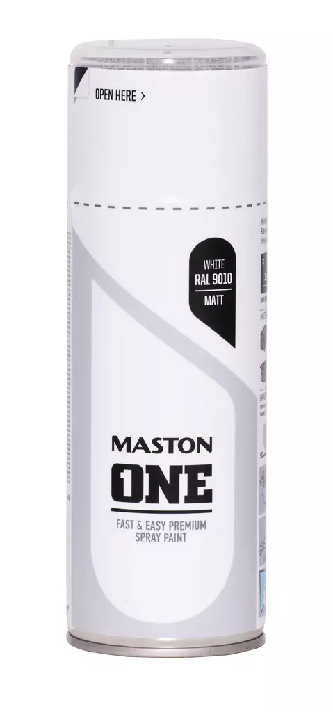 Maston spraymaali ONE - Matta Valkoinen RAL9010 400ml - Spraymaalit - 0000131 - 1