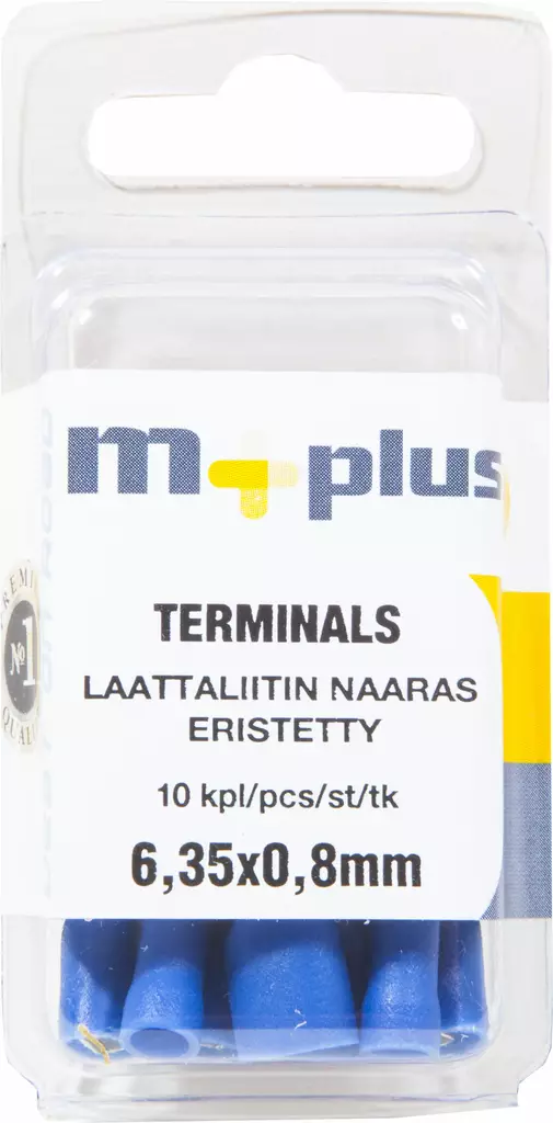 M+ eristetty laattaliitin 6,35x0,8mm naaras sininen 10kpl - Johdot ja asennustarvikkeet - 0008271 - 1