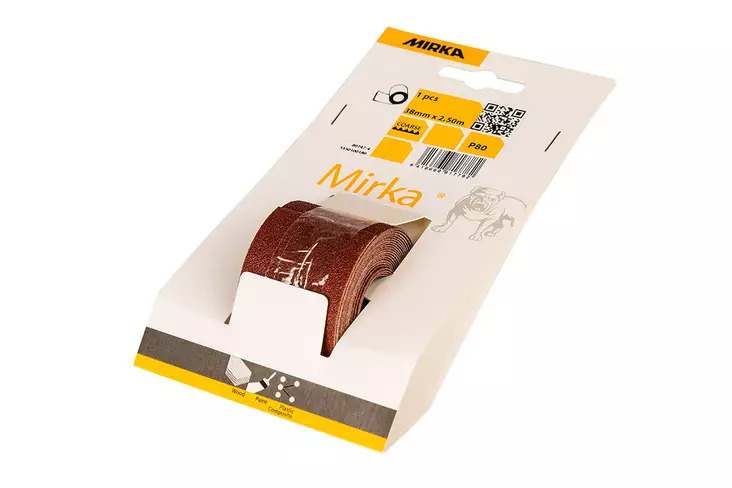 Mirka Hiomakangasrulla punainen 38mmx2,5m P80 - Hiomapaperirullat - 0006771 - 1