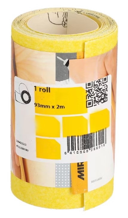 Mirka Hiomarulla perus keltainen 93mm x 2,0m P180 - Hiomapaperirullat - 0016071 - 1
