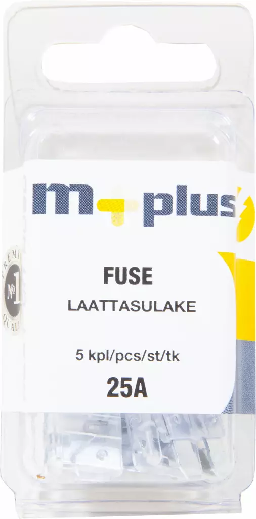 M+ laattasulake 25 A kirkas 5kpl - Sulakkeet ja rasiat - 0008251 - 1