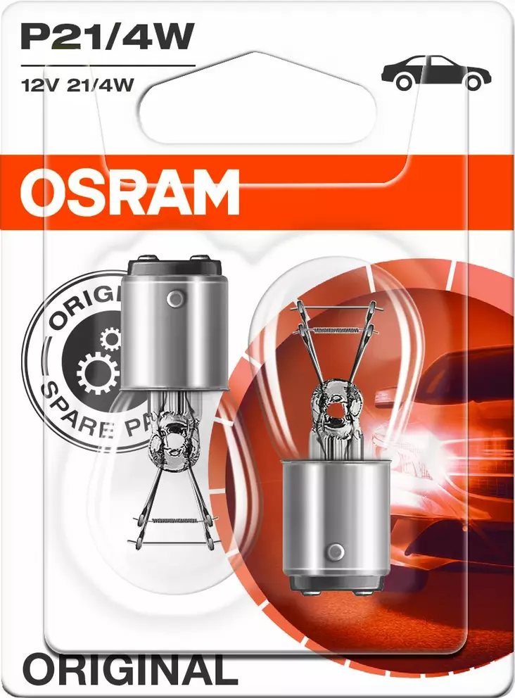Osram Original 12V P21/4W pienoispolttimo 21/4W (pari) - Autopolttimot - 0008181 - 1
