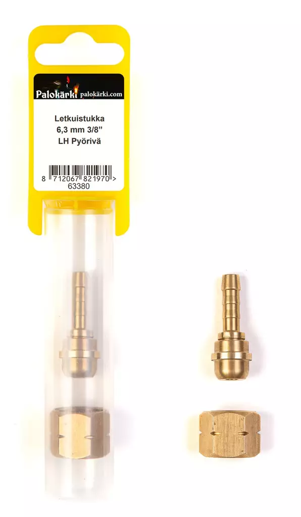 Palokärki Letkuistukka 6,3mm 3/8" LH Pyörivä - Nestekaasutarvikkeet - 0020131 - 1