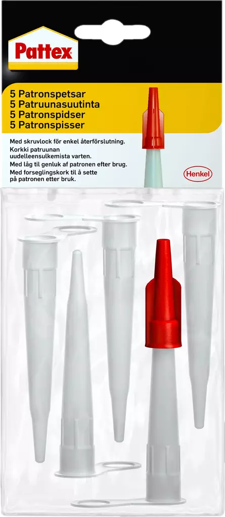 Pattex Patruunasuuttimet 5 kpl - Silikonipuristimet ja uretaanipistoolit - 0001521 - 1