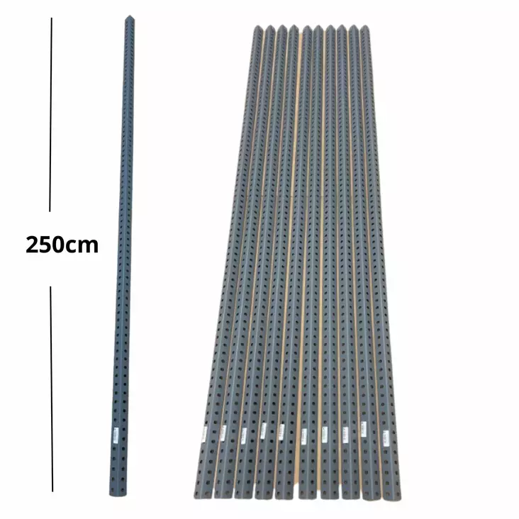 Shelving Hyllytolppa 250cm teräs harmaa 10kpl - Varastohyllyt - 0016431 - 1