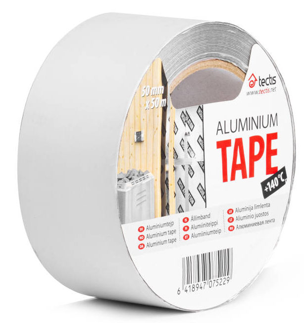 Sitko Alumiiniteippi 50mm x 50m (+140°C) - Eristys- ja tiivistysteipit - 0009101 - 1