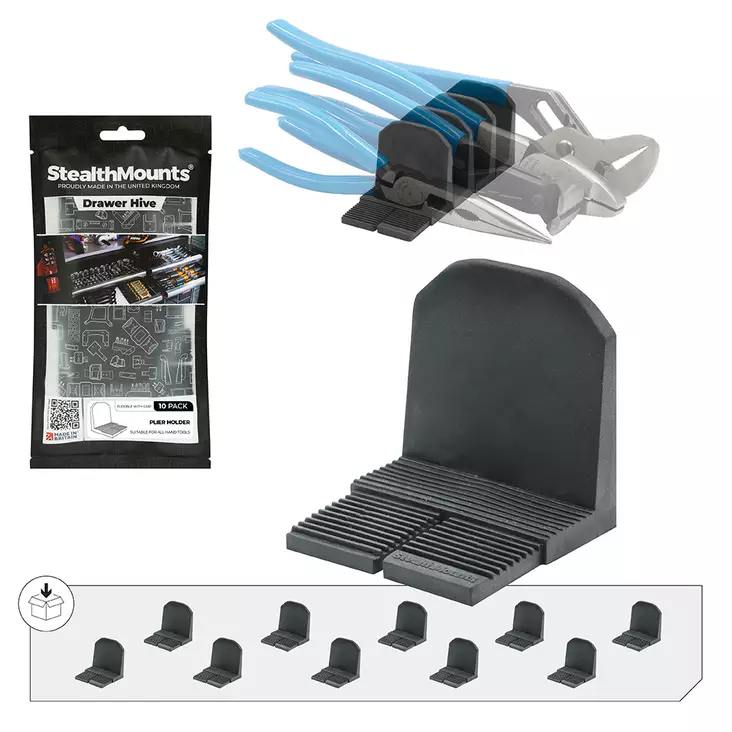 Stealth Mounts Drawer Hive, pihtipidike 10kpl - Työkalujen säilytystelineet - 0020821 - 1