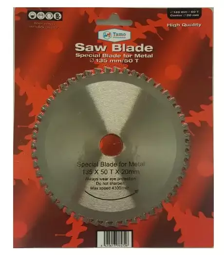 Tamo pyörösahanterä 135x50Tx20mm metallille - Pyörösahanterät akkukoneisiin - 0002781 - 1