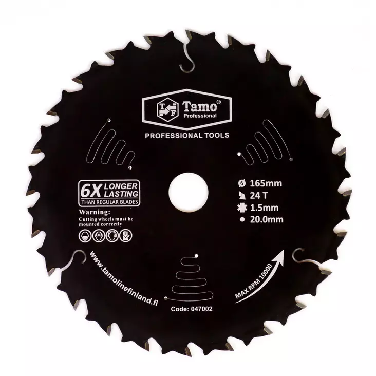 Tamo pyörösahanterä purku 165x24Tx20mm - Pyörösahanterät sirkkeliin - 0020101 - 1