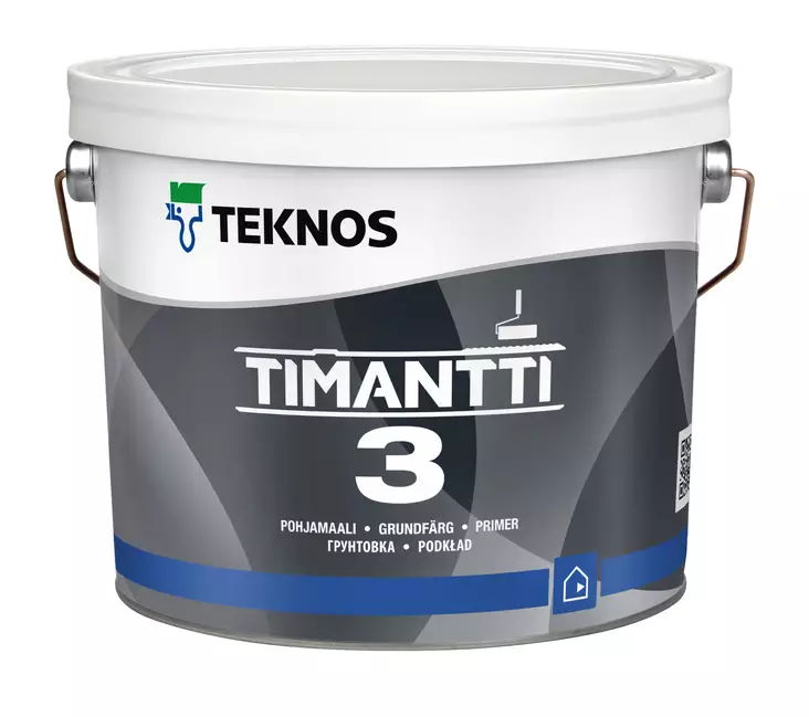 Teknos Pohjamaali kosteat tilat Timantti 3 valkoinen 2,7L - Sisämaalit - 0021581 - 1