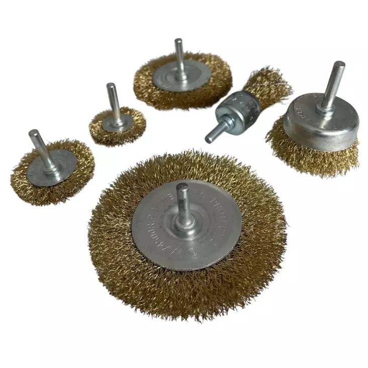 Teräsharjasarja messinki porakoneeseen 6-osaa - Koneteräsharjat - 0018381 - 1