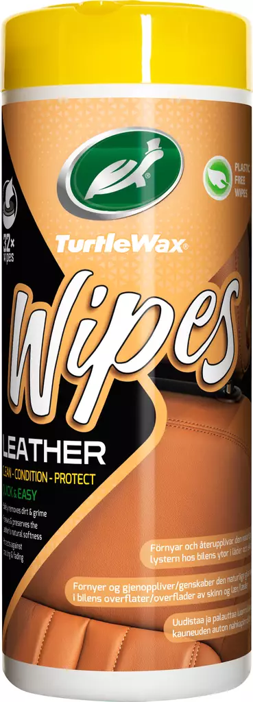 Turtle Wax Wipes purkki Nahkaliina 32kpl - Pesuvälineet - 0011481 - 1