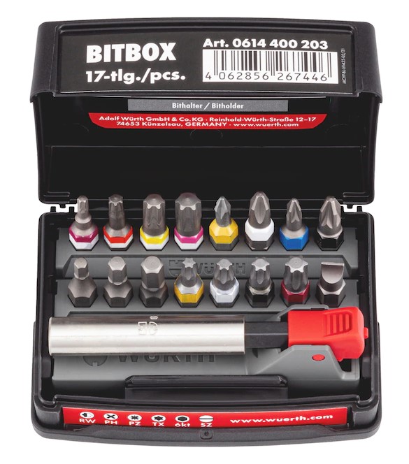 Wurth Kärkisarja 1/4" RW/PH/PZ/TX/6KT/SZ 17 OS. - Ruuvauskärkisarjat - 0016351 - 1
