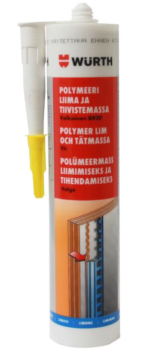 Wurth polymeeri liima-/tiivistysmassa valkoinen 290ml - Liimamassat ja tiivistysmassat - 0010561 - 1