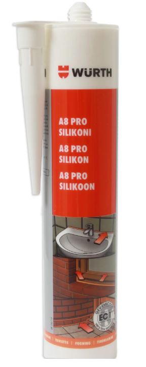 Wurth silikoni A8 Pro valkoinen 310ml - Silikonit ja akryylimassat - 0010571 - 1