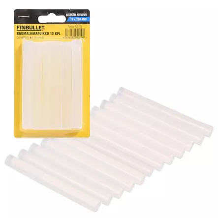 Finbullet Kuumaliimapuikko kirkas Pro 12kpl 11 x 100mm - Yleisliimat - 0021552 - 2