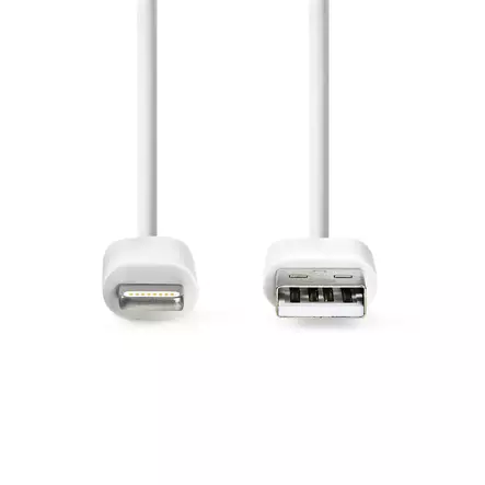 Nedis USB kaapeli 2.0 USB-A Uros-Apple Lightning 2.00m Valkoinen - Puhelintarvikkeet - 0007102 - 1