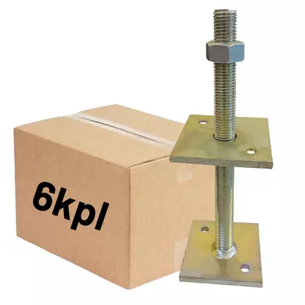 Säätöjalka ZN M24x300mm, 300x100x100x10mm, 6kpl (LTK) - Ruuvipaalut ja teräsjalat - 0022052 - 1