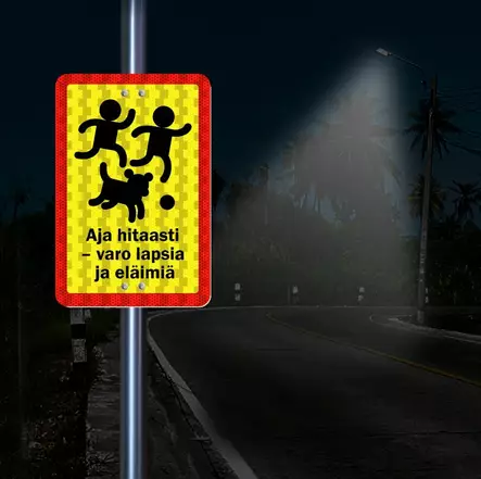 Sekure 2mm, 20x30cm Alumiinikyltti Aja hitaasti - Ohjekyltit - 0017082 - 2