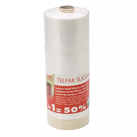 Suojamuovi teipillä 2,7x20m kirkas 20kpl (LTK) - Suojapaperit ja -muovit - 0018112 - 2