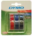 Dymo kohokirjoitinnauha 9mm x 3m, 3rll/pak musta, sin, pun. - Laskimet ja kohokirjoittimet - 0005172 - 1