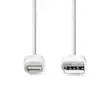 Nedis USB kaapeli 2.0 USB-A Uros-Apple Lightning 2.00m Valkoinen - Puhelintarvikkeet - 0007102 - 1