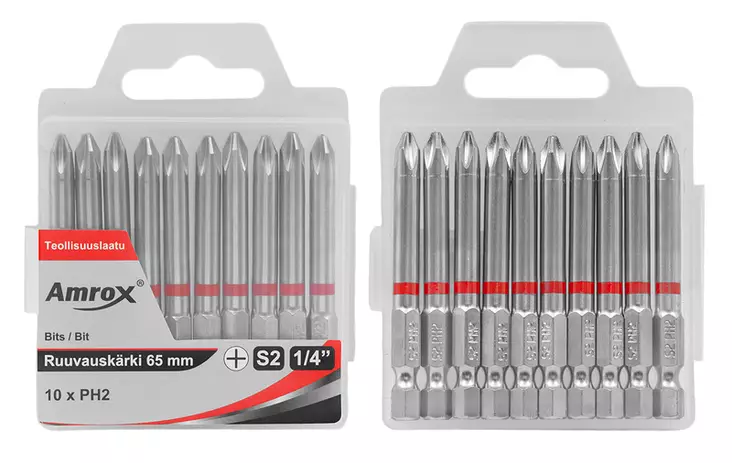 Amrox Kärkisarja PH2 x 65mm 10kpl - Ruuvauskärjet - 0021712 - 1