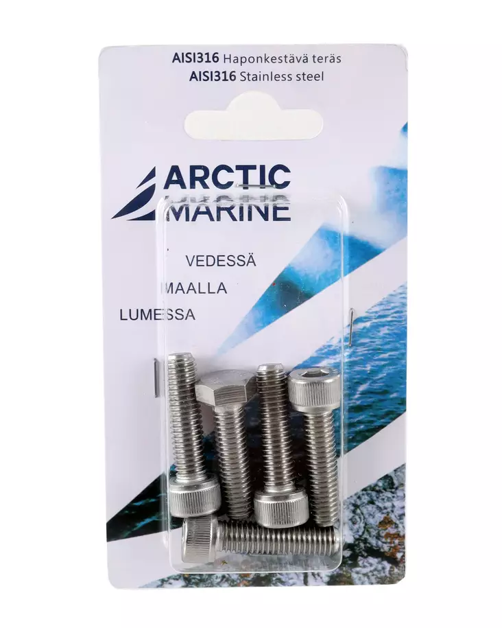 Arctic Marine Kuusiokoloruuvi M8x30mm, 5kpl - RST pultit ja mutterit - 0004412 - 1