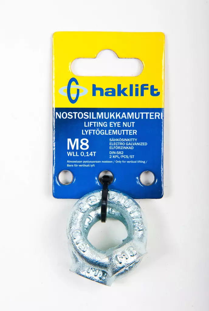 Haklift nostosilmukka mutterilla 8mm 2kpl - Sidontaketjut ja vanttikiristimet - 0003402 - 1