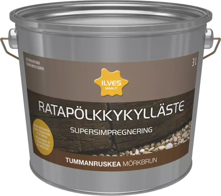 Ilves Ratapölkkykylläste tummanruskea 3L - Puuöljyt ja puunsuoja-aineet - 0007292 - 1