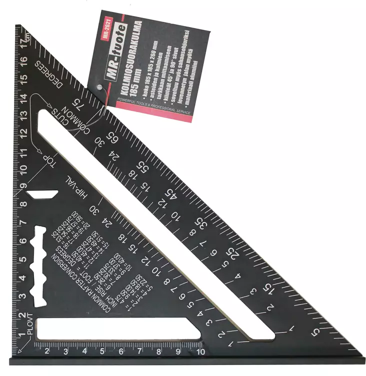 Kirvesmiehen kolmiosuorakulma 185mm - Viivaimet ja suorakulmat, kulmamitat - 0015522 - 1