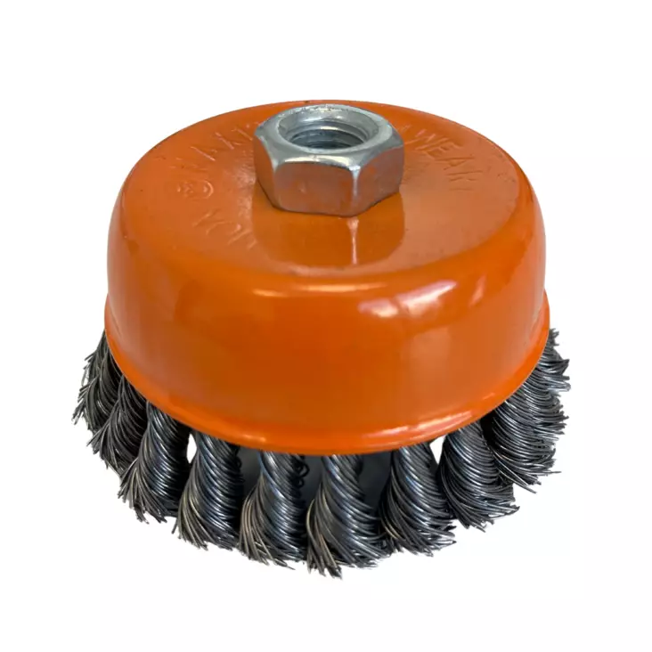 Kuppiteräsharja punottu 4"/100mm M14 - Koneteräsharjat - 0018372 - 1