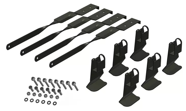 Lapetikkaan asennussarja Tiilikatolle (4kpl/pkt) RR33 Musta - Seinätikkaat ja palotikkaat - 0020662 - 1