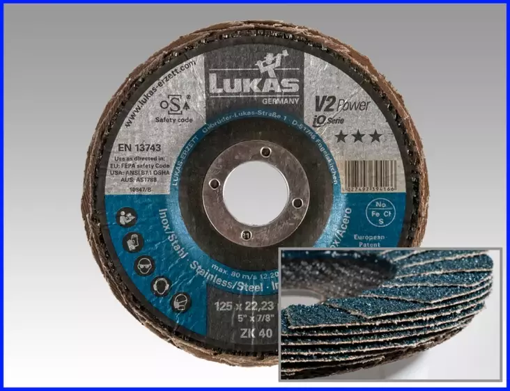 Lukas Lamellilaikka 125mm P60 zir V2 Power - Liuskahiomalaikat, lamellilaikat - 0003552 - 1