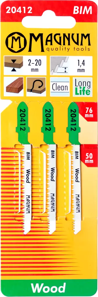 Magnum Pistosahanterä 3kpl BIM 1,4/76mm - Pistosahanterät - 0001152 - 1