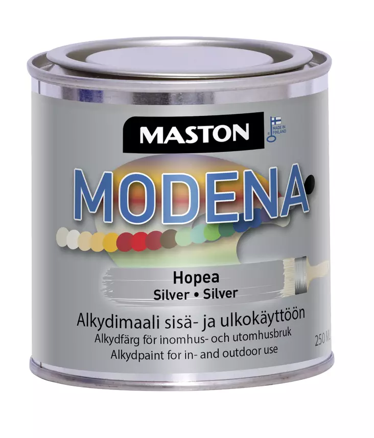 Maston maali Modena hopea 250ml - Metalli- ja ruosteenestomaalit - 0000222 - 1