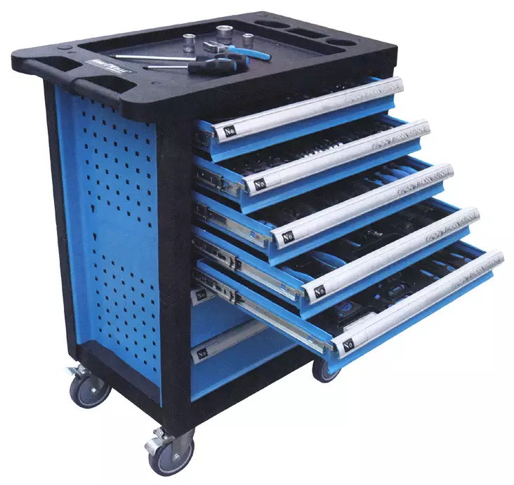 Meister Pro työkaluvaunu 7-laatikkoa, työkaluilla, 272-os. - Työkalupakit - 0016672 - 1