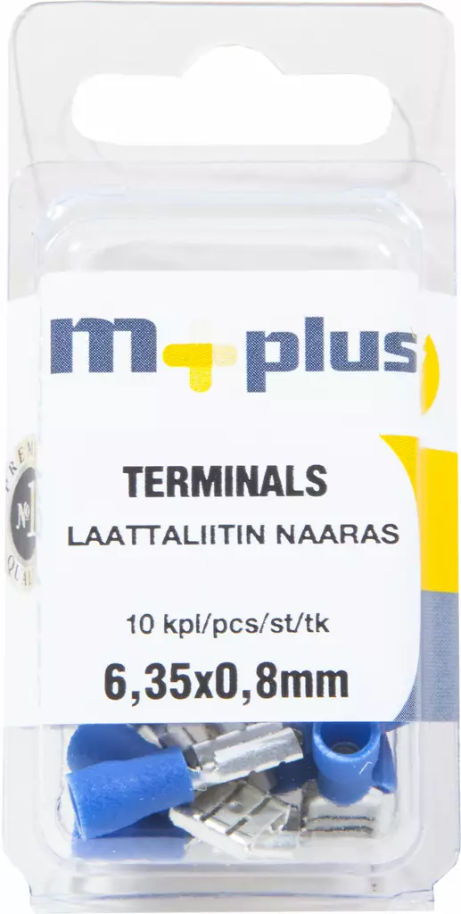 M+ laattaliitin 6,35x0,8mm naaras sininen 10kpl - Johdot ja asennustarvikkeet - 0008272 - 1
