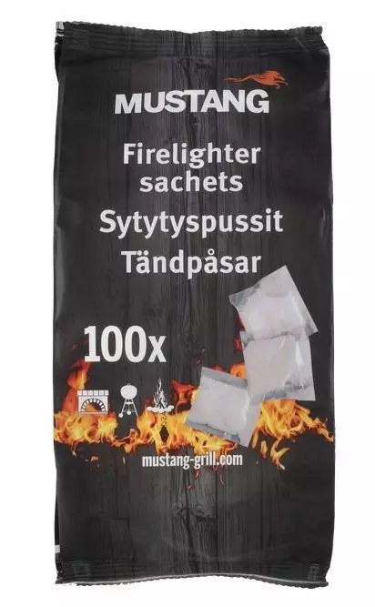 Mustang Sytytyspussi hajuton 100kpl - Grillaus - 0014652 - 1