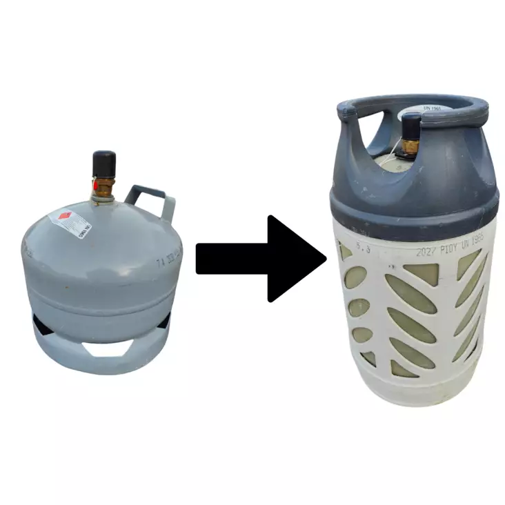 Nestekaasu 5kg teräs vaihto --> 10kg komposiittiin - Vapaa-aika - 0018172 - 1