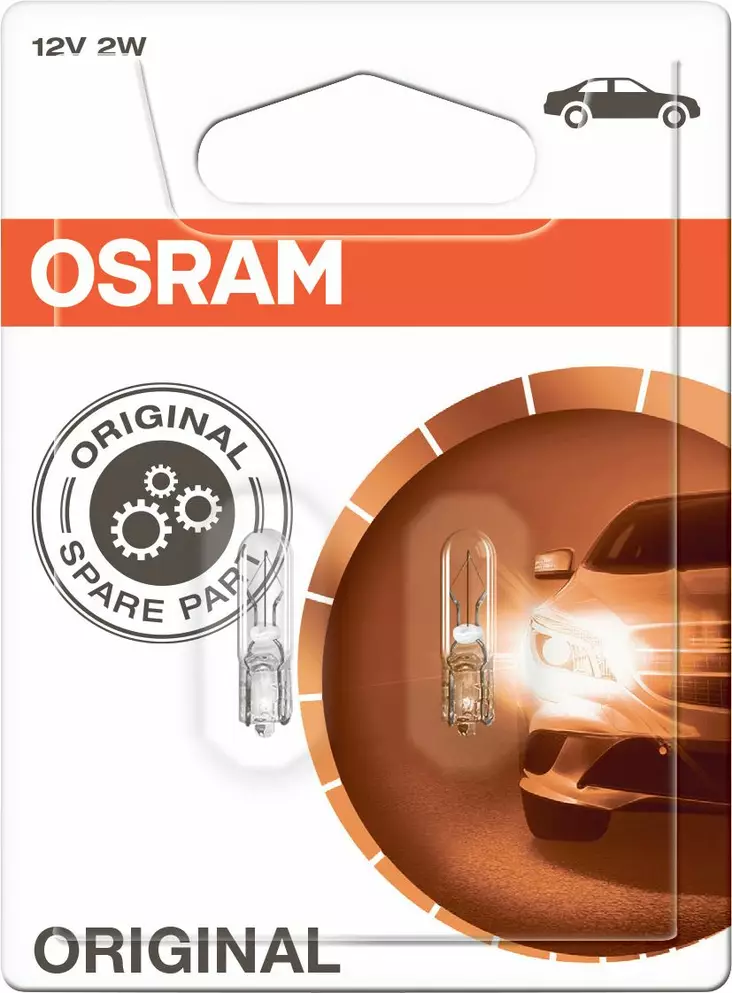 Osram Original 12V 5mm/2W pienoispolttimo 2W (pari) - Autopolttimot - 0008172 - 1