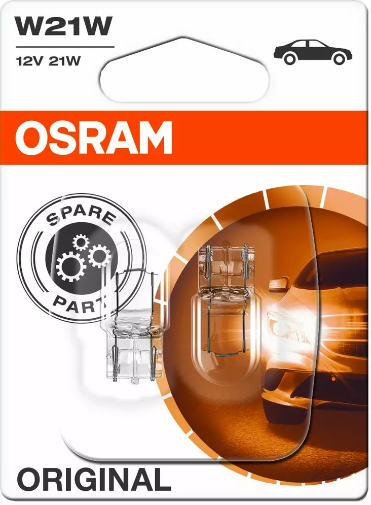 Osram Original 12V W21W pienoispolttimo 21W (pari) - Autopolttimot - 0008182 - 1