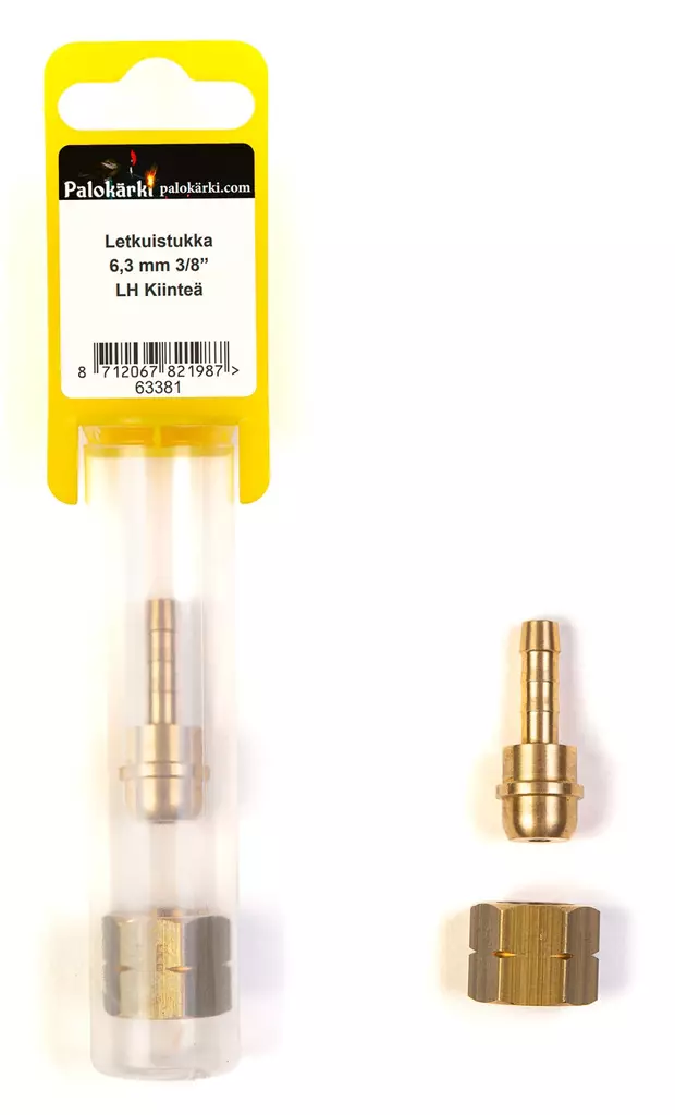 Palokärki Letkuistukka 6,3mm 3/8" LH Kiinteä - Nestekaasutarvikkeet - 0020132 - 1