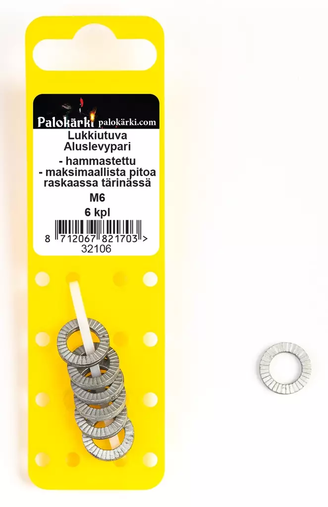 Palokärki Lukkiutuva Aluslevypari M6 6kpl - Aluslevyt ja korilaatat - 0020632 - 1